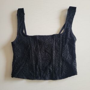 American Eagle Black Lace Corset Top